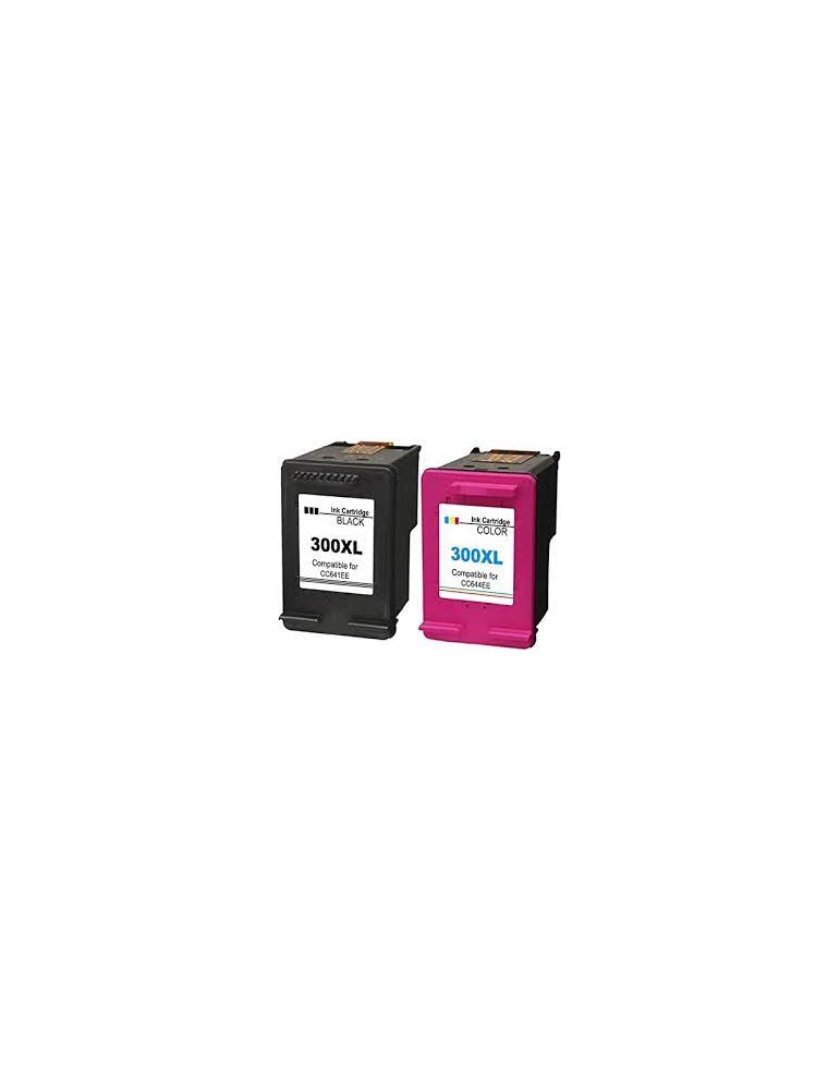 Pack de 2 cartouches compatibles HP300XL noir et couleur