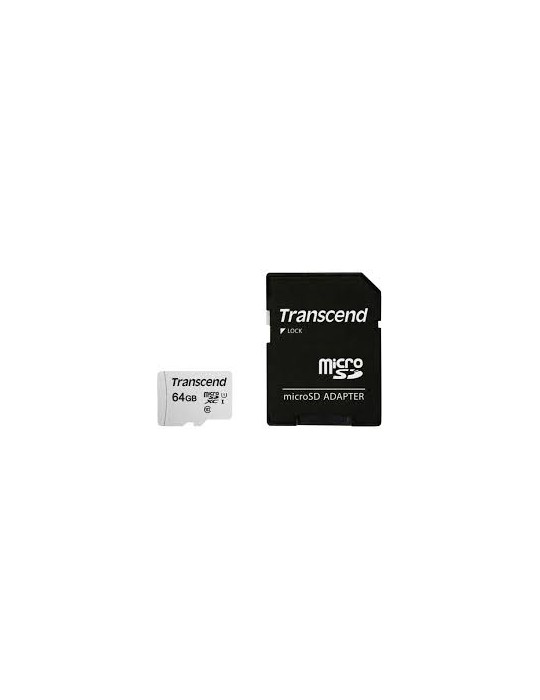TS64GUSD300S-A Carte microSD 64 Go avec adaptateur SD