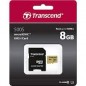 Transcend - 8Go - SDXC/SDHC 500S Carte microSD 8 Go avec adaptateur SD - TS8GUSD500S