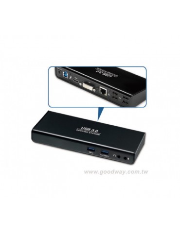 Station d'accueil USB 3.0 Double écran HDMI - DVI - LAN - Hub 6 ports