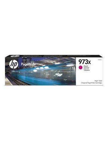 HP 973X F6T82AE haut rendement, cartouche d'encre Authentique, imprimantes HP PageWide Pro 452/477/552/577, Magenta