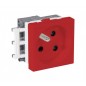 REHAU PRISE ELECTRIQUE SIMPLE 2P+T 45x45 ROUGE DETROMPEE