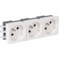 REHAU PRISE ELECTRIQUE TRIPLE 2P+T 45x45 BLANC