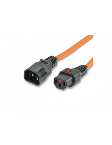 IEC-LOCK Rallonge d'alimentation C14 / C13 à verrouillage orange - 1,0 m