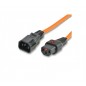IEC-LOCK Rallonge d'alimentation C14 / C13 à verrouillage orange - 1,0 m