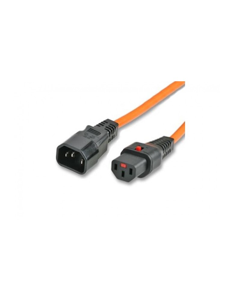 IEC-LOCK Rallonge d'alimentation C14 / C13 à verrouillage orange - 2,0 m