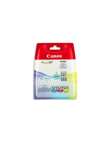 Canon CLI-521 Cartouche C/M/Y Multipack Cyan, Magenta, Jaune