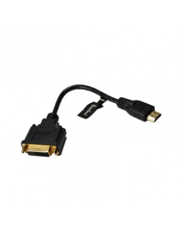 Adaptateur HDMI MALE 19 pins vers DVI-I Dual Link FEMELLE( 24+5 ) 20cm