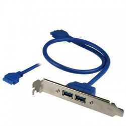 Connectland AD-USB-V3-X2-EQ Equerre 20 Pinoches vers 2 USB V3.0 Métal