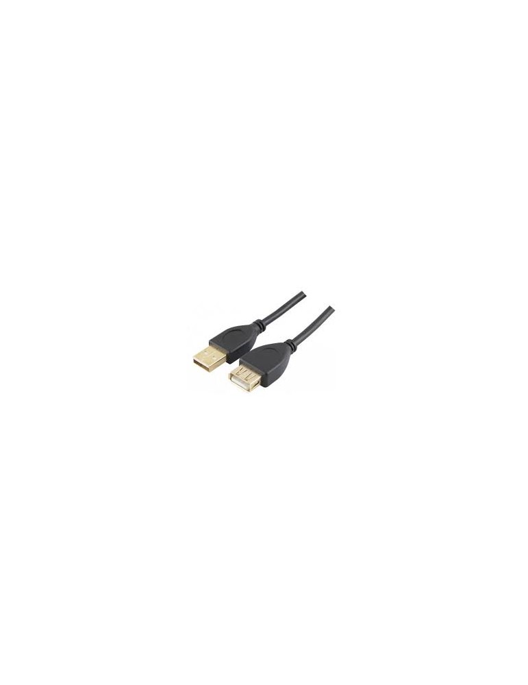 Rallonge USB 2.0 A/A or et ferrites noires - 1.5m