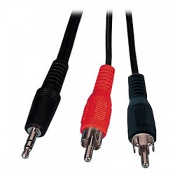 Connectland C-JACK-HP+2RCA-10M Câble Audio Jack 3,5 mm 2 RCA pour Enceinte 10 m