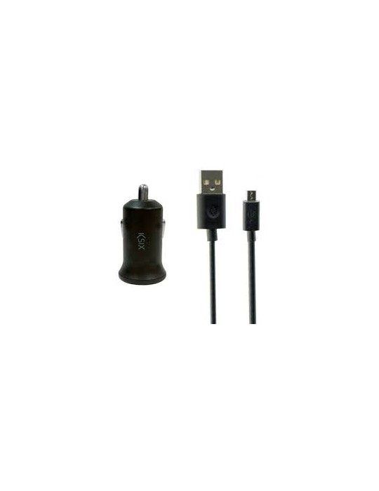 Ksix Chargeur de Voiture 2,1A avec Câble Micro USB Noir