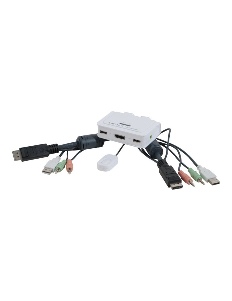 SWITCH KVM DisplayPort 4K/USB/Audio 2 ports Câbles intégrés
