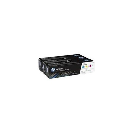 HP 126A - Pack de 3 - cyan, magenta, jaune - original - toner