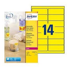 AVERY Pochette de 20 étiquettes autocollantes jaunes fluo (L6006-20)