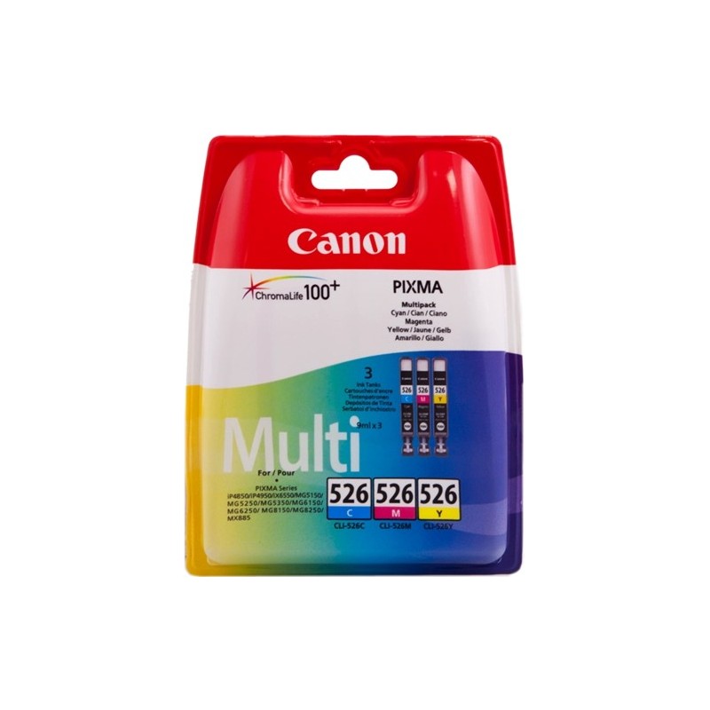 Canon CLI-526 Cartouches C/M/Y Cyan, Magenta, Jaune