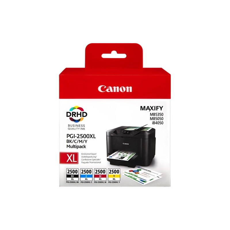 Canon PGI-2500XL Multipack de cartouches d'encre noire/cyan/magenta/jaune haut rendement