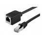 Rallonge cordon RJ45 catégorie 6A S/FTP LS0H snagless noir - 1 m