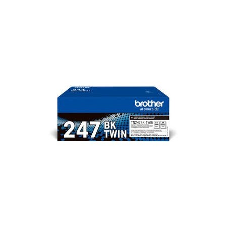 Brother TN-247BK TWIN, Pack de 2 cartouches de Toner Original, Imprime jusqu'à 3000 pages, Noir