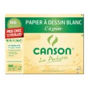 CANSON Pochette de 12 feuilles 24x32cm papier dessin blanc C A GRAIN 180g