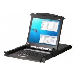 Aten CL1008M console LCD 17  simple rail KVM 8 ports VGA/USB-PS2