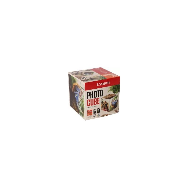 Canon Photo Cube Creative Pack, Orange - PG-560/CL-561 Ink with PP-201 Glossy Photo Paper 5x5 (40 Sheets) + Photo Frame