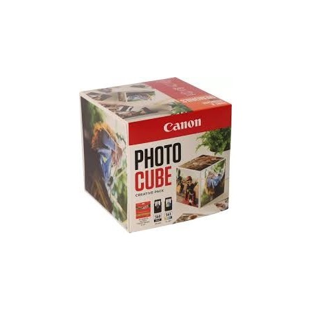 Canon Photo Cube Creative Pack, Orange - PG-560/CL-561 Ink with PP-201 Glossy Photo Paper 5x5 (40 Sheets) + Photo Frame