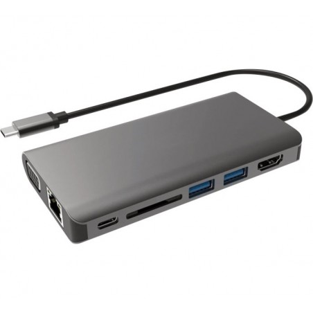 Mini dock USB 3.1 Type-C HDMI 4K-VGA-LAN-HUB +chargeur USB P.D.