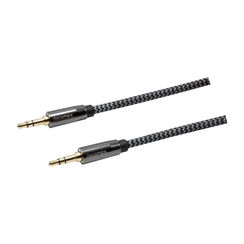 DACOMEX CORDON JACK STEREO 3,5mm METAL + NYLON CERTIFIE GRS-0.5m
