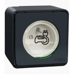 Schneider Electric - Mureva Styl - Prise courant 2P+T renforcee - saillie - IP55 - IK08 - EV - gris - MUR36010
