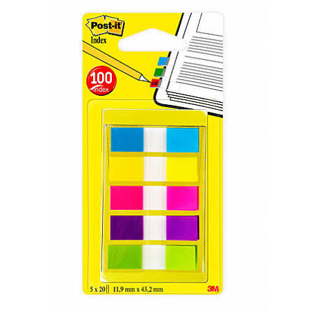Marque-pages Post-it Etroits - Lot 5 x 20