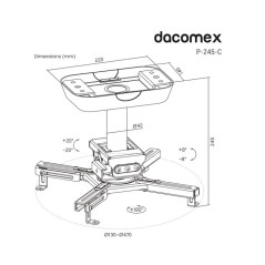 DACOMEX Support vidéoprojecteur plafond, P-245-C platine