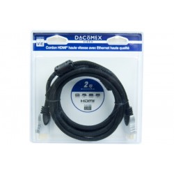 Dacomex blister cordon HDMI haute vitesse + Ethernet HQ 2M