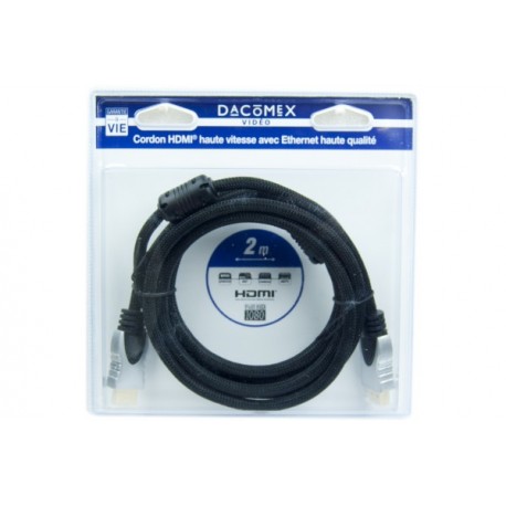 Dacomex blister cordon HDMI haute vitesse + Ethernet HQ 2M