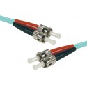 Jarretière optique duplex multimode OM4 50/125 ST-UPC/ST-UPC aqua - 15 m