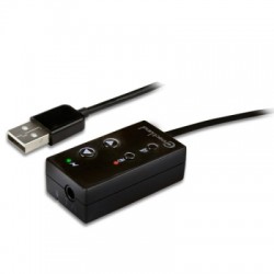 Connectland AD-USB-TO-AUDIO-UAU09A  Adaptateur audio 7.1 USB avec microphone Noir