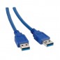 Câble USB v3 A mâle vers A mâle 1.8m bleu