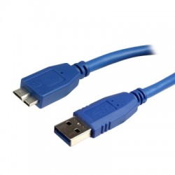 Connectland  Câble USB Version 3 A Mâle vers Micro B Mâle 1 M Bleu
